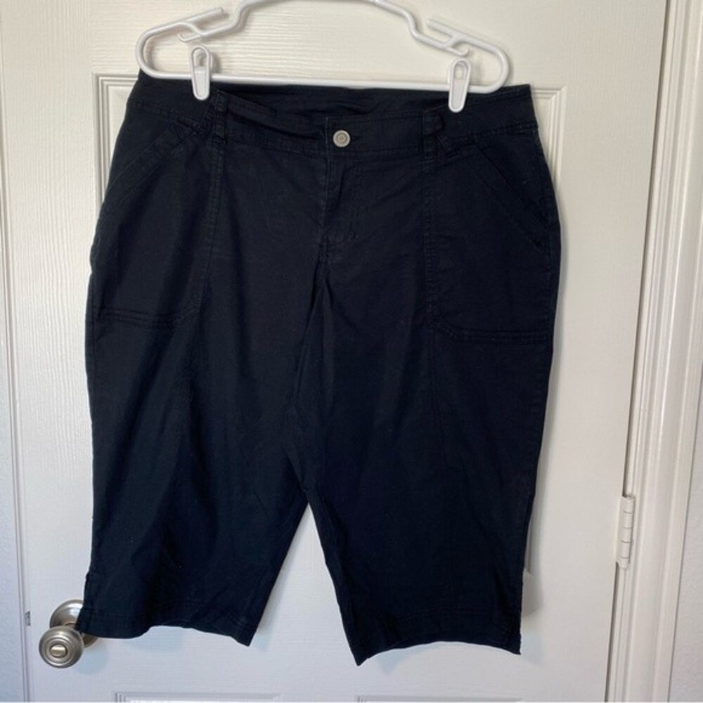 Lane Bryant Black Bermuda Shorts Four Pocket Zip Fly Size 14